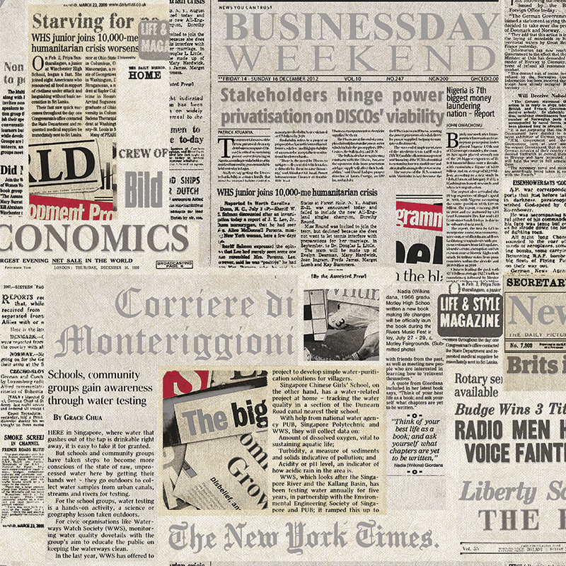 PAPEL DE PAREDE OLD NEWSPAPER RED