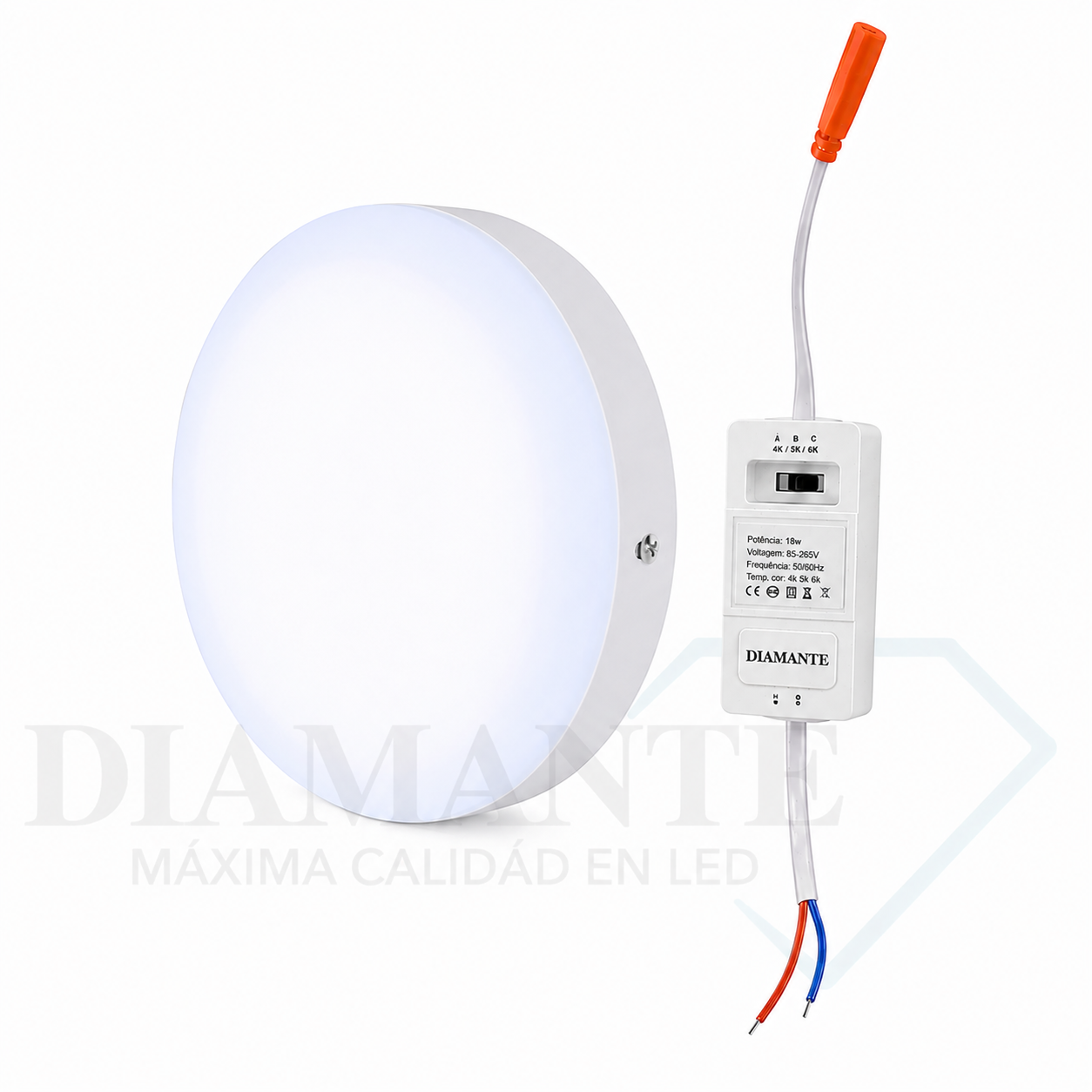 PLAFON DIAMANTE DM-4318R 18W -3CCT/CHAVE